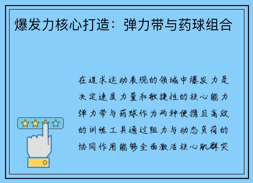 爆发力核心打造：弹力带与药球组合